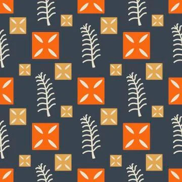 Vector seamless background with symbols of African peoples and tribes .Symbol Stock Illustration