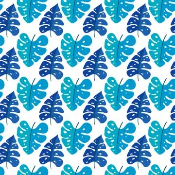 Vector Seamless Background with Tropic Plants. Tropical Leaves. Texture with 스톡 일러스트