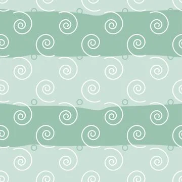 Vector seamless background. White regular swirl elements on a wavy background 库存插图