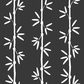 Vector seamless bamboo pattern. Green asian pattern with tropical bamboo tree Stock Illustration