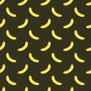 Vector seamless banana flat pattern. 스톡 일러스트