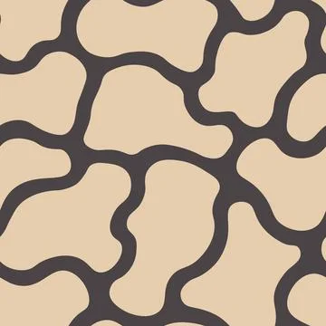 Vector seamless beige pattern with abstract shapes. Hand drawn creative Illustrazione stock