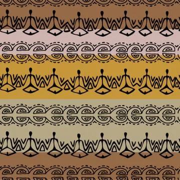 Vector seamless black and brown  ethnic pattern Illustrazione stock