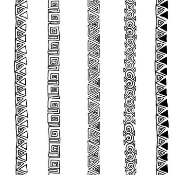 Vector seamless black and white  ethnic pattern 스톡 일러스트