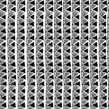 Vector seamless black and white  ethnic pattern Stock Illustration