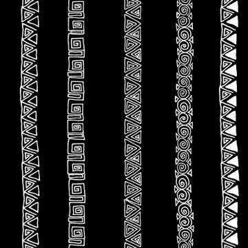 Vector seamless black and white  ethnic pattern 스톡 일러스트