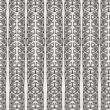 Vector seamless black and white  ethnic pattern Stock Illustration