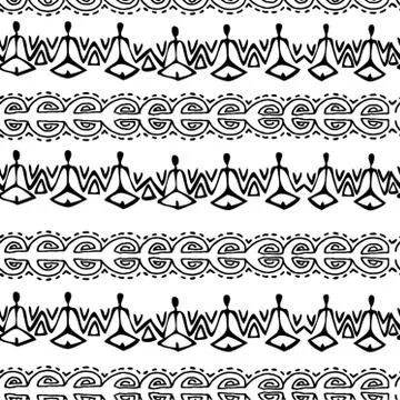 Vector seamless black and white  ethnic pattern 스톡 일러스트