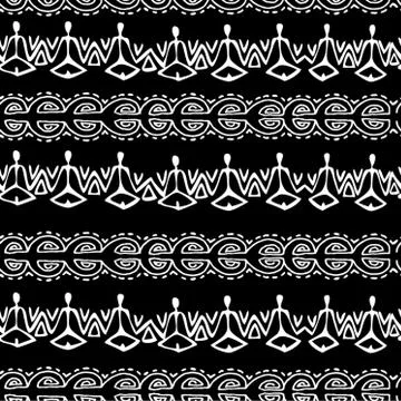 Vector seamless black and white  ethnic pattern Stock Illustration