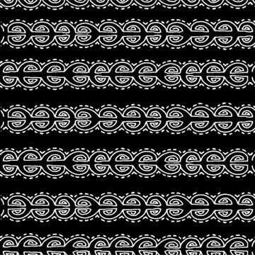Vector seamless black and white  ethnic pattern 库存插图