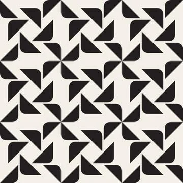 Vector Seamless Black and White Geometric Pattern Stock Illustration
