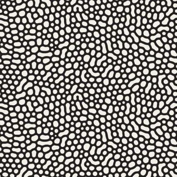 Vector Seamless Black and White Organic Rounded Jumble Circles Texture イラスト素材