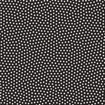 Vector Seamless Black and White Dark Jumble Circles Stippling Pattern Illustrazione stock