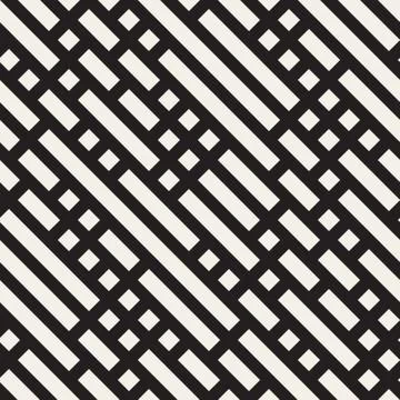 Vector Seamless Black And White Diagonal Rectangle Lines Pattern Stock Illustration