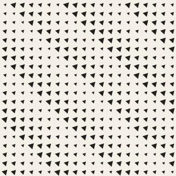 Vector Seamless Black And White Triangles Halftone Gradient Geometric Pattern Stock Illustration