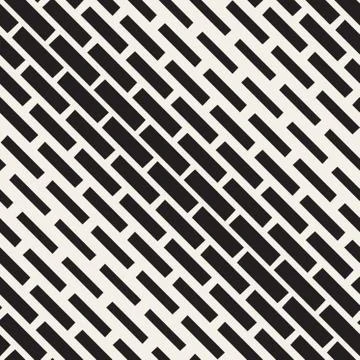 Vector Seamless Black And White Diagonal Rectangle Halftone Geometric Pattern Stock Illustration