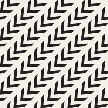 Vector Seamless Black And White Arrow Diagonal Lines Geometric Pattern Illustrazione stock