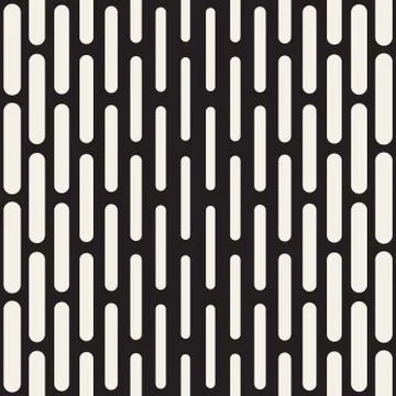 Vector Seamless Black And White Vertical Rounded Rectangles Pattern 库存插图