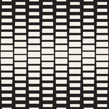Vector Seamless Black And White Rectangle Halftone Geometric Pattern 스톡 일러스트