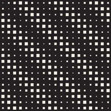 Vector Seamless Black And White Diagonal Halftone Square Lines Pattern Stock Illustration