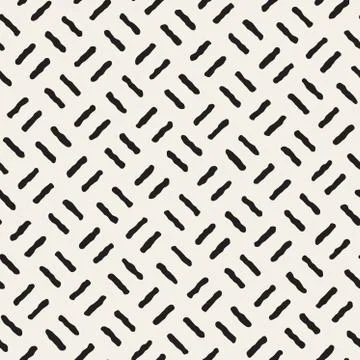 Vector Seamless Black And White Hand Drawn Lines Pattern Stock Illustration