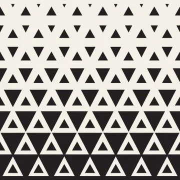 Vector Seamless Black and White Triangle Halftone Pattern Stock Illustration