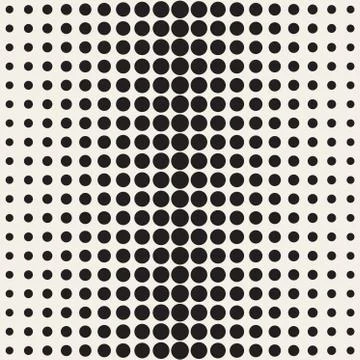 Vector Seamless Black and White Circle Gradient Halftone Pattern Illustrazione stock