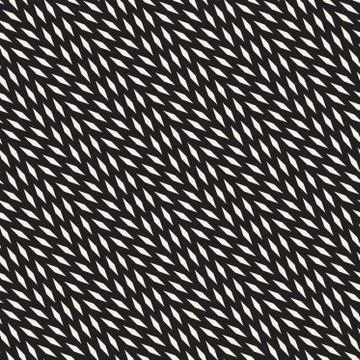 Vector Seamless Black And White Diagonal Lines Halftone Rectangles Pattern Stock Illustration