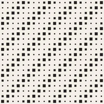 Vector Seamless Black And White Diagonal Lines Halftone Square Pattern Stock Illustration
