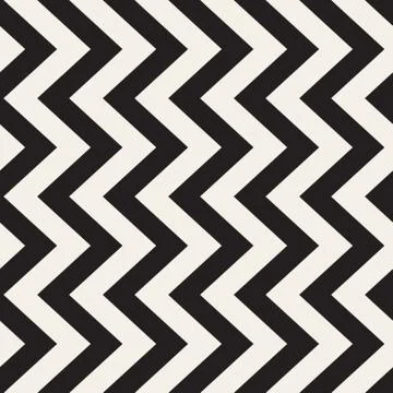 Vector Seamless Black And White Triangle Lines Grid Pattern Stock Illustration
