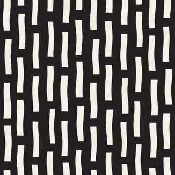 Vector Seamless Black And White Hand Drawn Vertical Lines Pattern Stock Illustration
