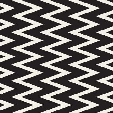 Vector Seamless Black and White ZigZag Vertical Lines Geometric Pattern 스톡 일러스트