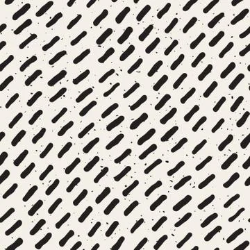 Vector Seamless Black And White Hand Drawn Diagonal Lines Grungy Pattern 库存插图