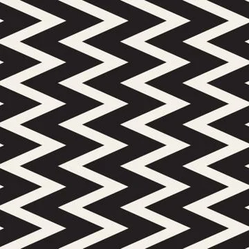 Vector Seamless Black and White ZigZag Lines Geometric Pattern Illustrazione stock