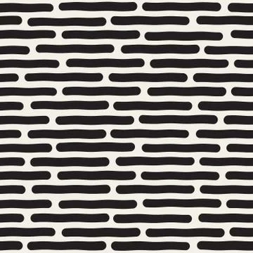 Vector Seamless Black And White Hand Drawn Horizontal Lines Pattern Illustrazione stock