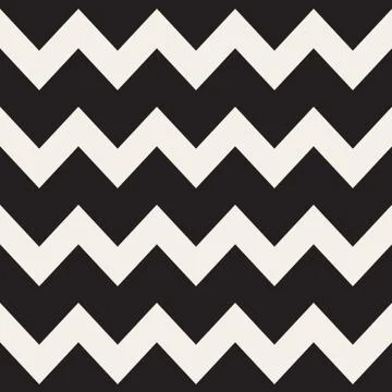 Vector Seamless Black and White ZigZag Horizontal Lines Geometric Pattern 스톡 일러스트