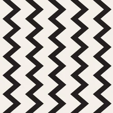 Vector Seamless Black and White ZigZag Lines Geometric Pattern Illustrazione stock