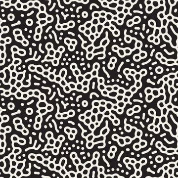 Vector Seamless Black and White Organic Lines Pattern イラスト素材