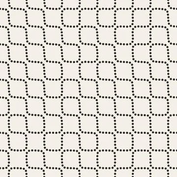 Vector Seamless Black and White Dotted Lines Pattern Illustrazione stock