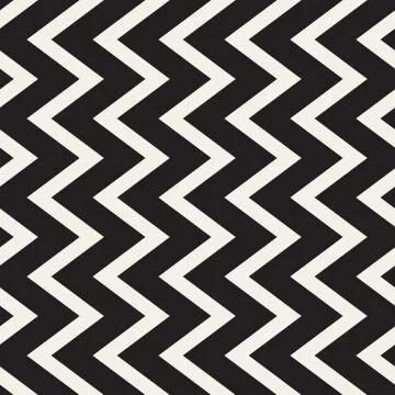 Vector Seamless Black and White Vertical ZigZag Lines Geometric Pattern Stock Illustration