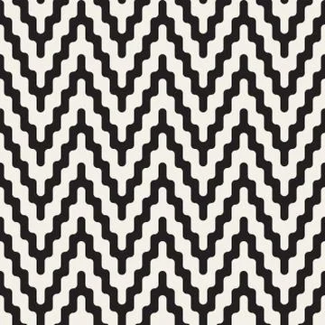 Vector Seamless Black and White ZigZag Jagged Lines Geometric Pattern Illustrazione stock