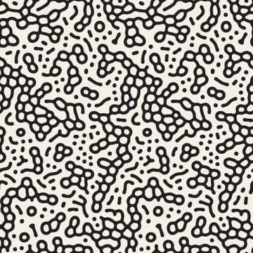 Vector Seamless Black and White Organic Lines Pattern イラスト素材