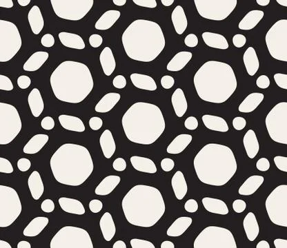 Vector Seamless Black and White Rounded Lines Pattern イラスト素材