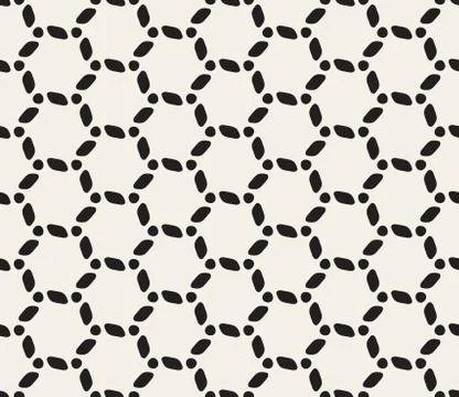 Vector Seamless Black and White Rounded Lines Pattern Stock Illustration