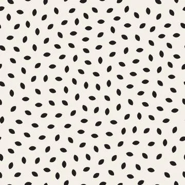 Vector Seamless Black and White Ellipse Shape Jumble Pattern 스톡 일러스트