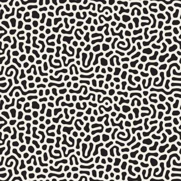 Vector Seamless Black and White Organic Lines Pattern イラスト素材