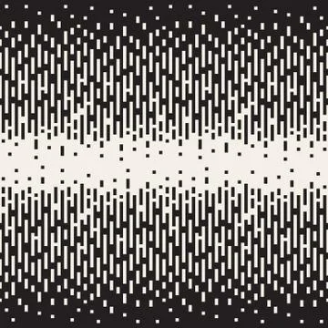 Vector Seamless Black And White Pixel Gradient Halftone Geometric Pattern Stock Illustration