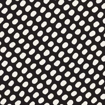 Vector Seamless Black And White Jumble Circles Pattern Stock Illustration