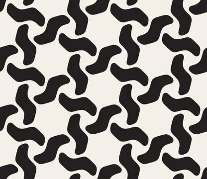 Vector Seamless Black and White Lattice Geometric Pattern Stock Illustration