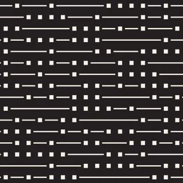 Vector Seamless Black And White Irregular Horizontal Lines Pattern Stock Illustration